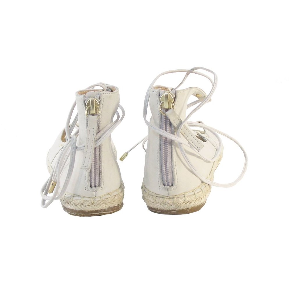 MAIDEN LANE Ivory Nubuck Lace Up Espadrilles - Picture 4 of 7